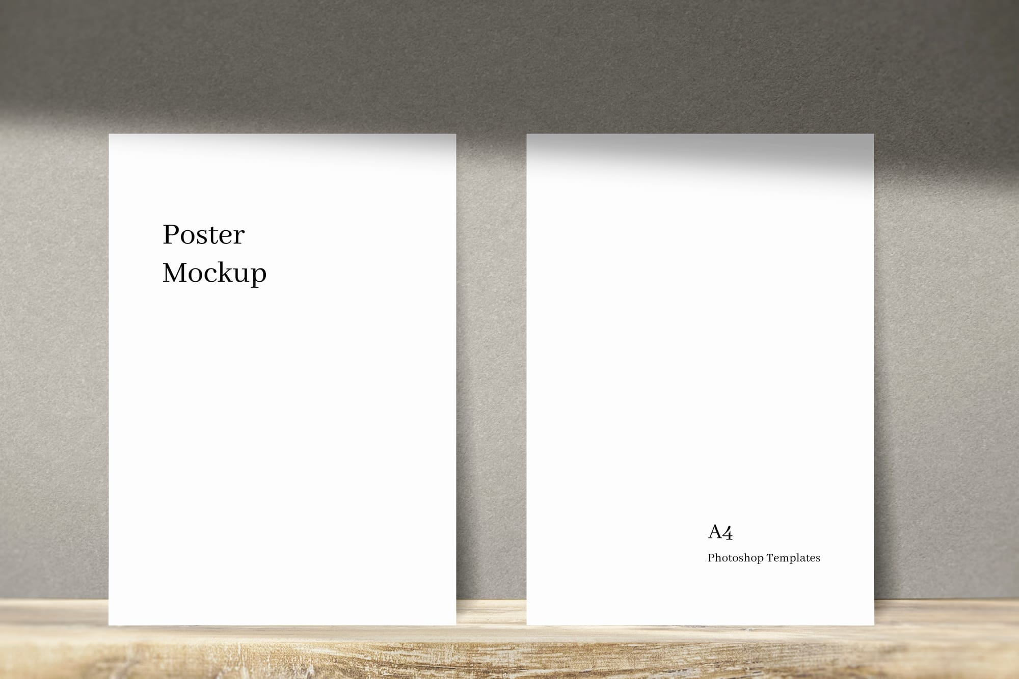Two White Poster Mockup With Shadow Overlay