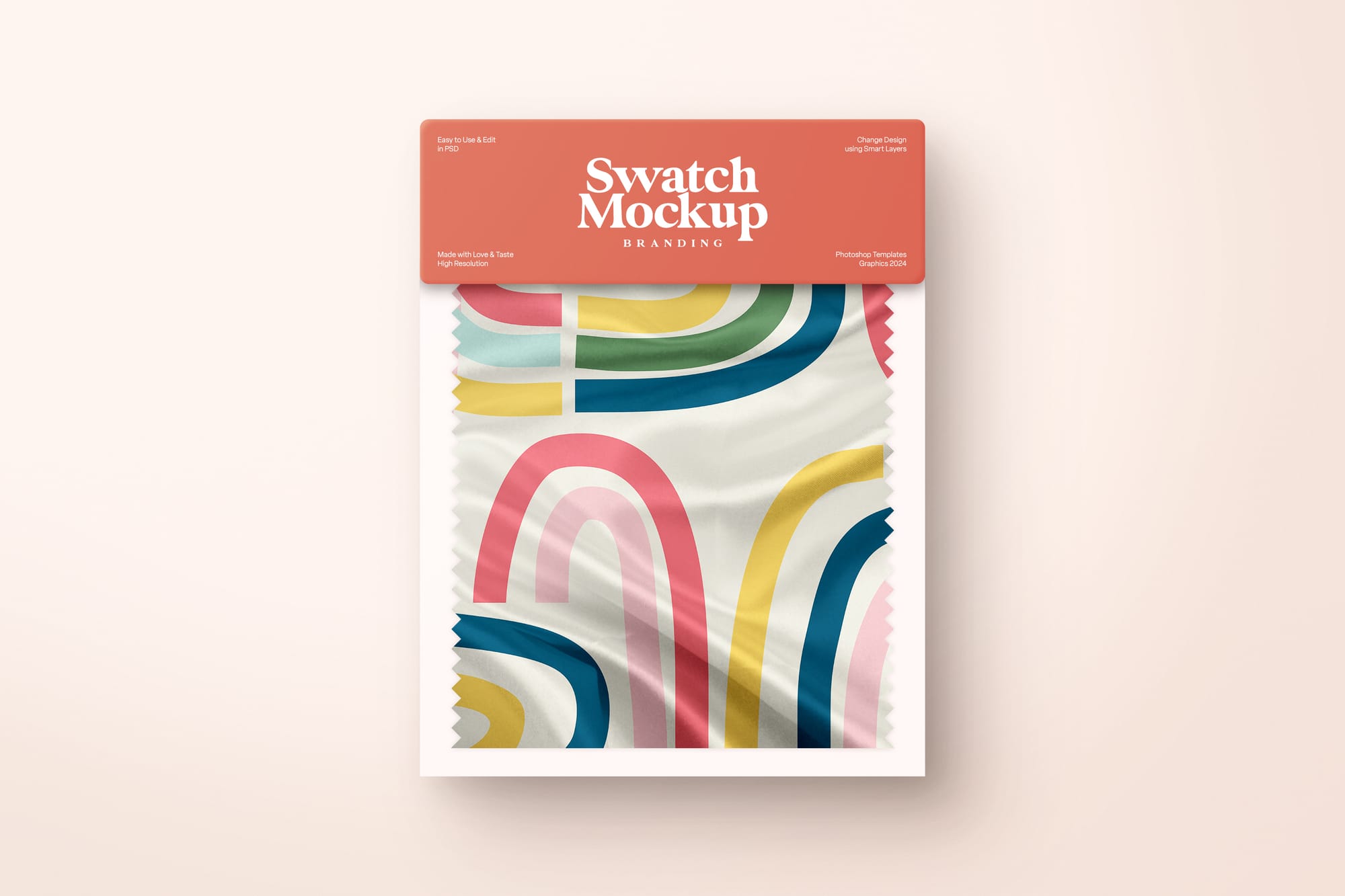 Swatch Mockup On Seashell Background