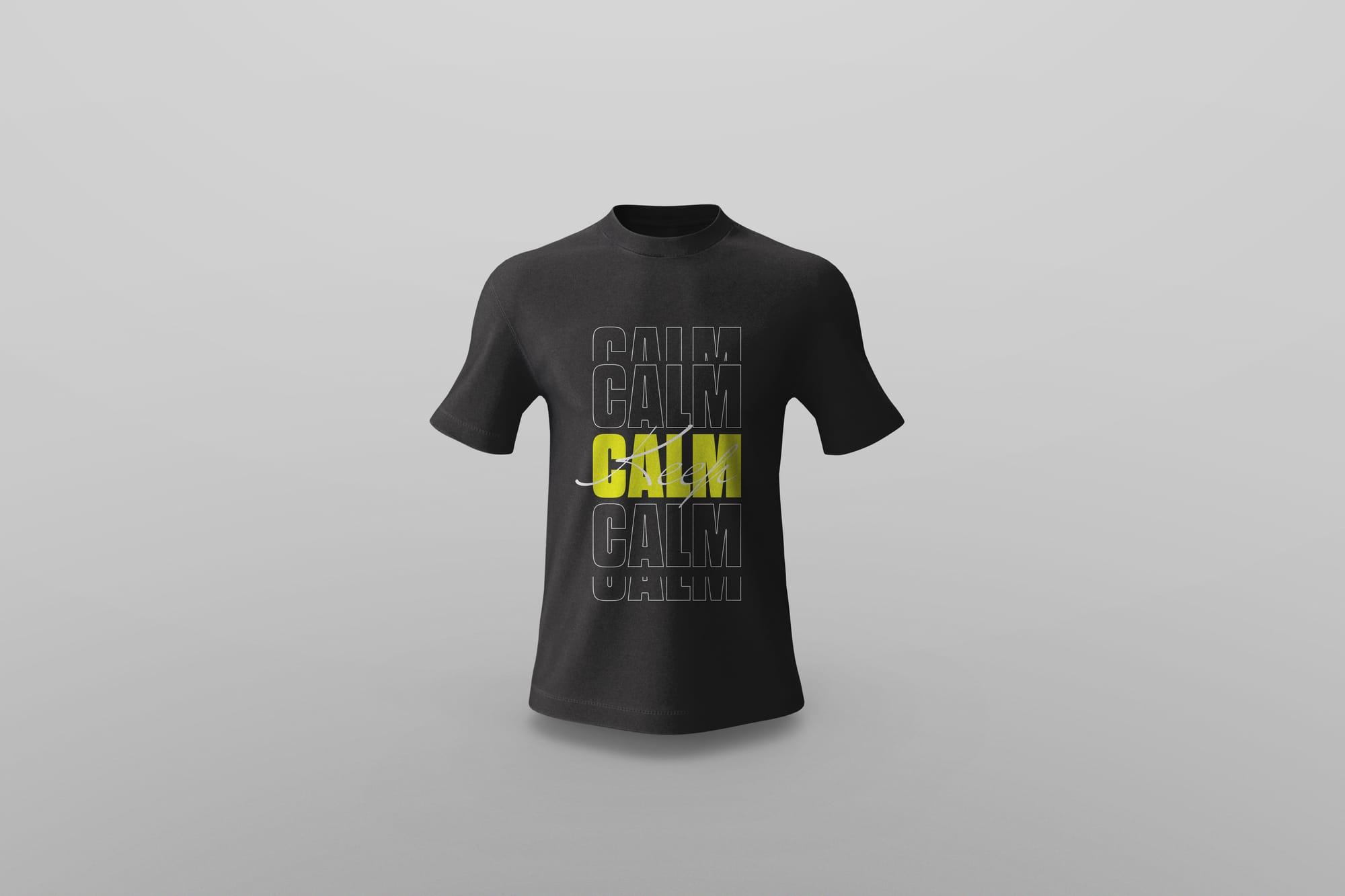 Black Crewneck T-Shirt Mockup