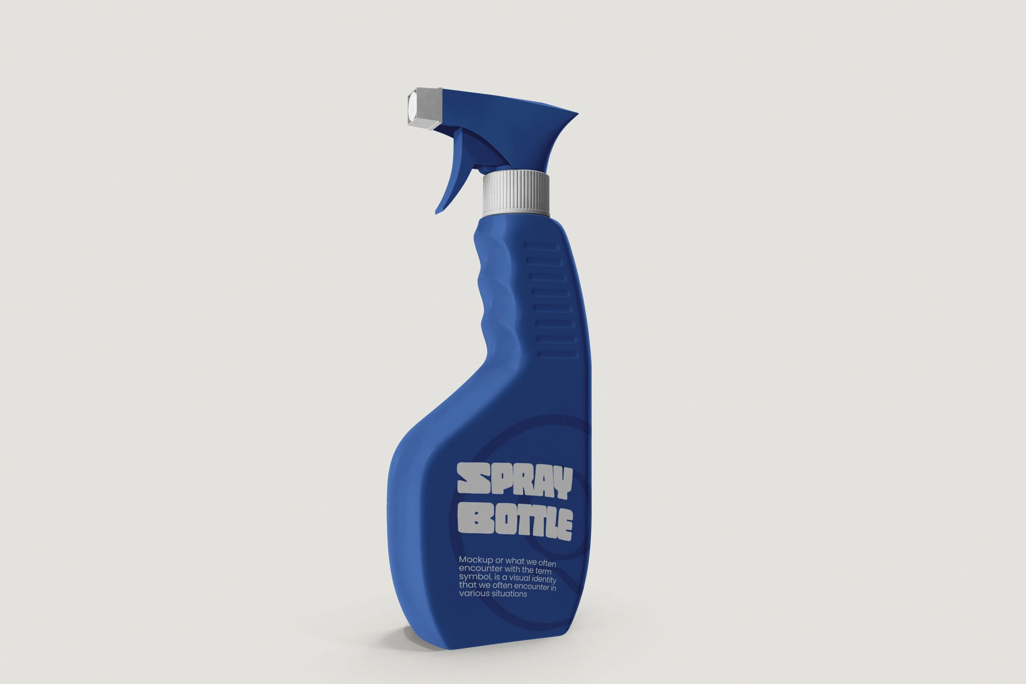 Blue Spray Bottle Mockup on Light Background