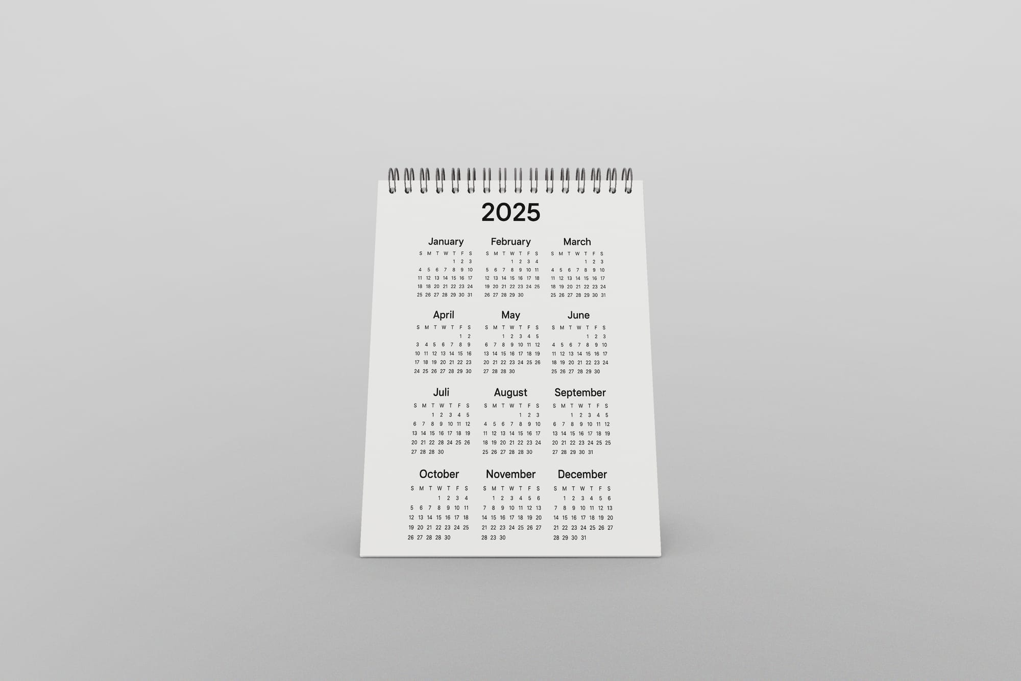 Clean Desk Calendar Mockup Kit