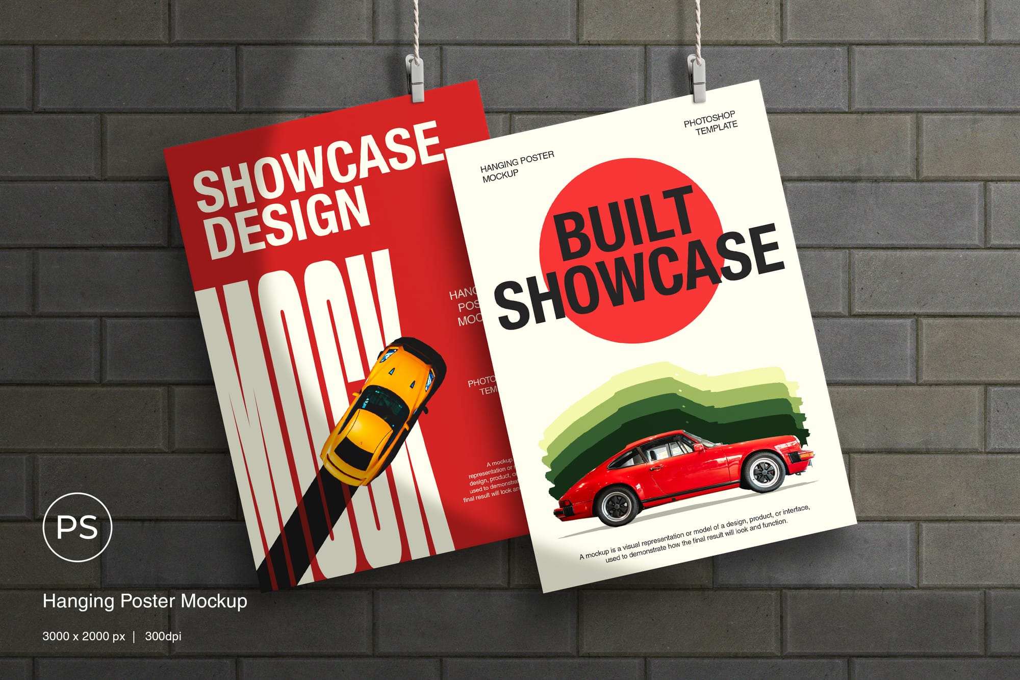 Clean Hanging Poster Mockup