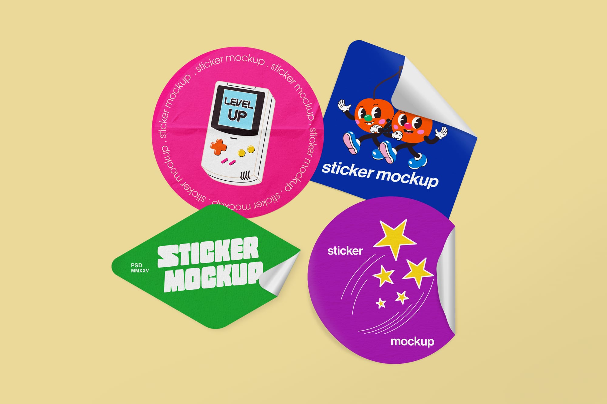 Rounded Sticker Mockup