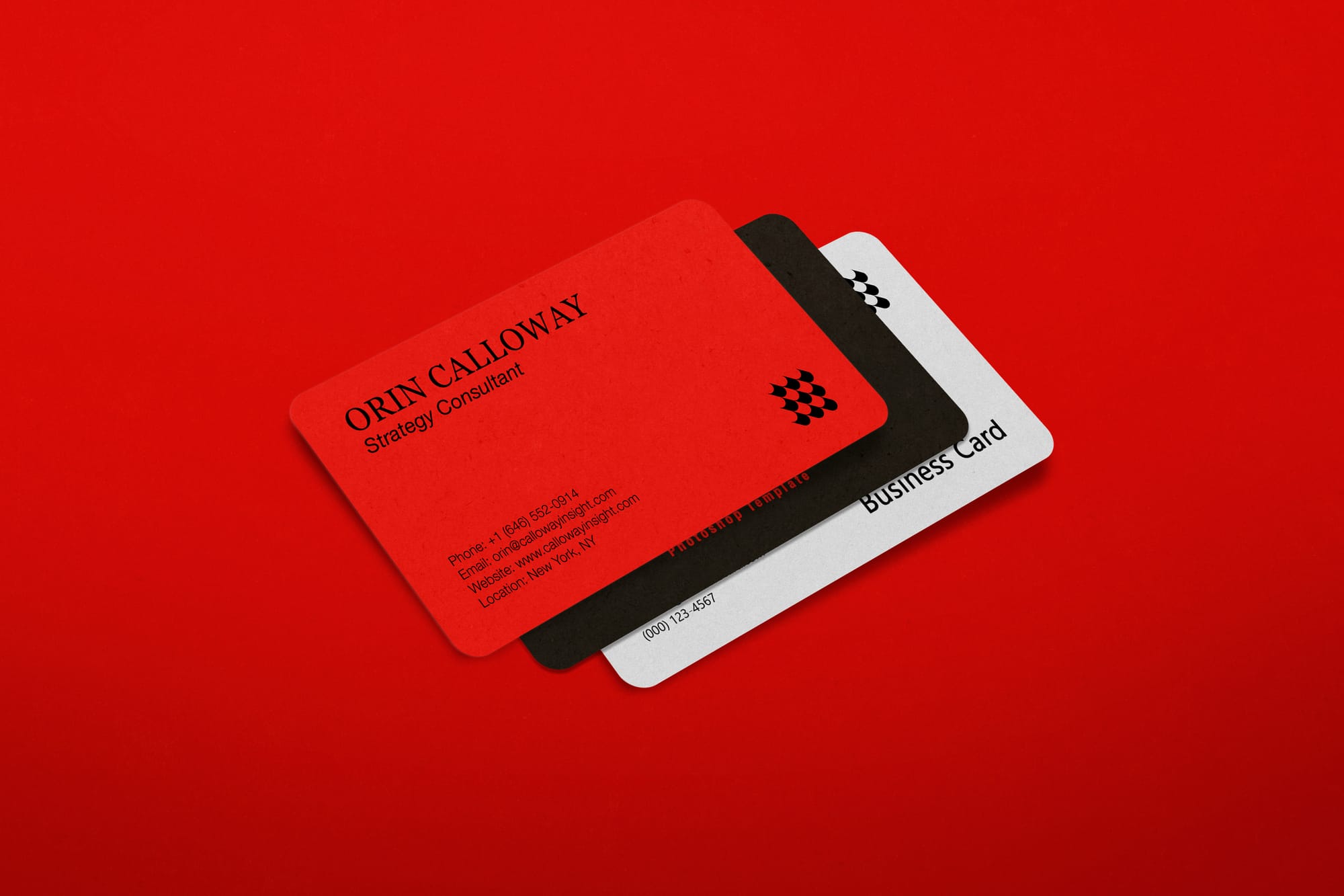 Red Business Card Mockup