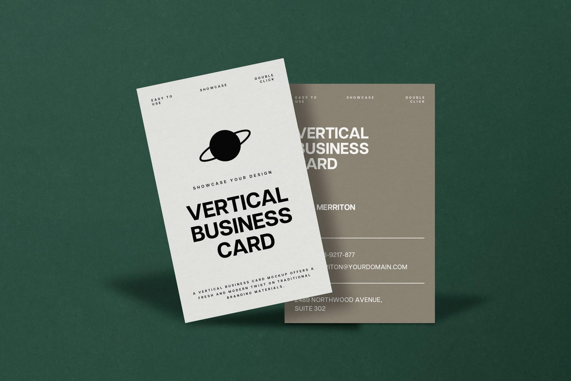 Vertical Business Card Mockup