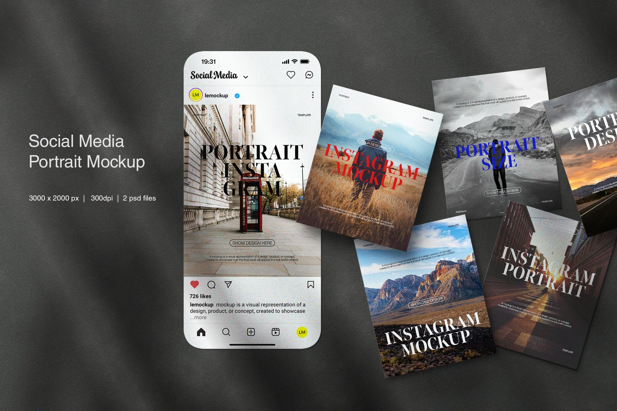 Minimal Social Media Portrait Mockup