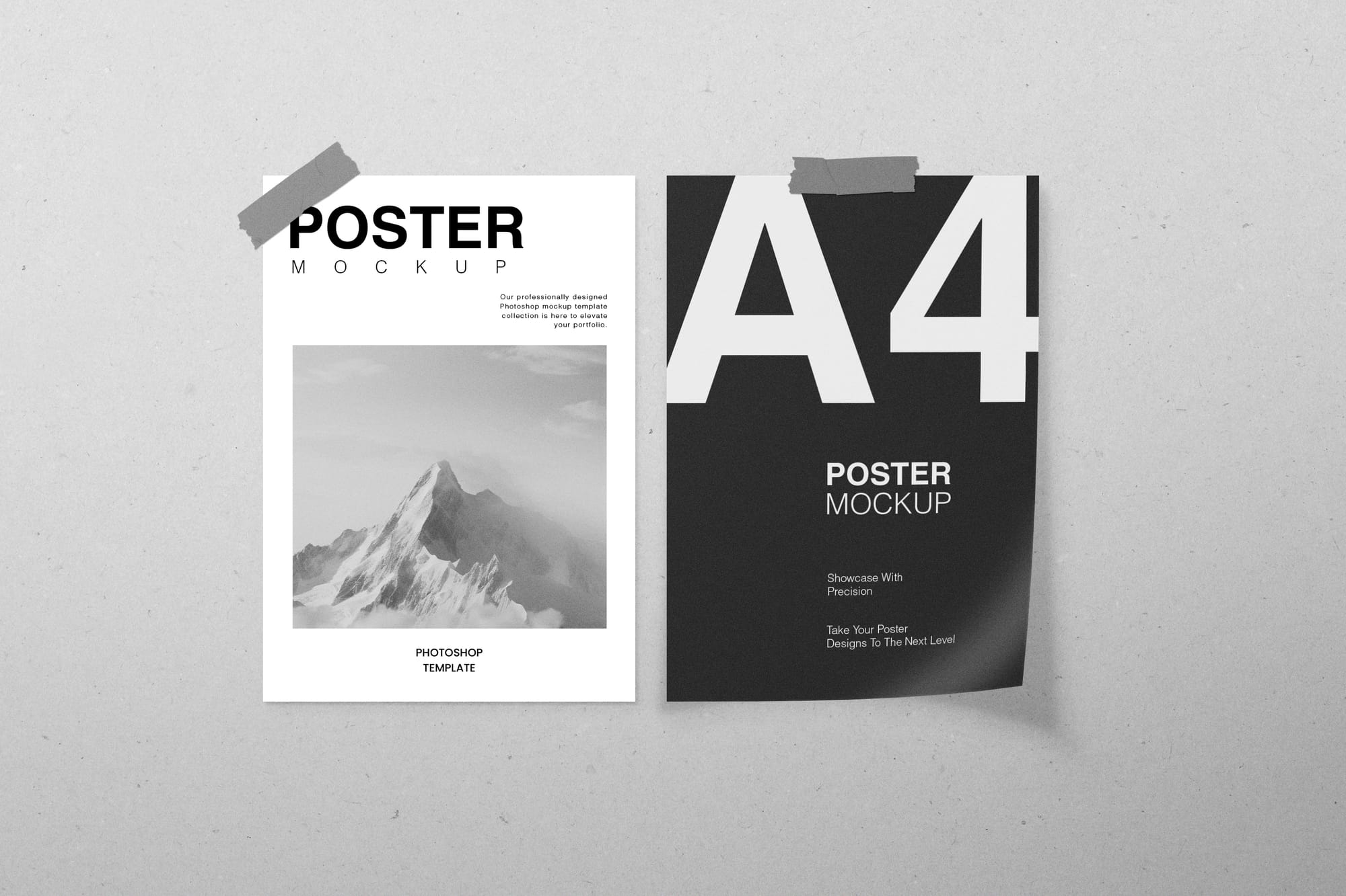 Realistic Tape Poster Mockup