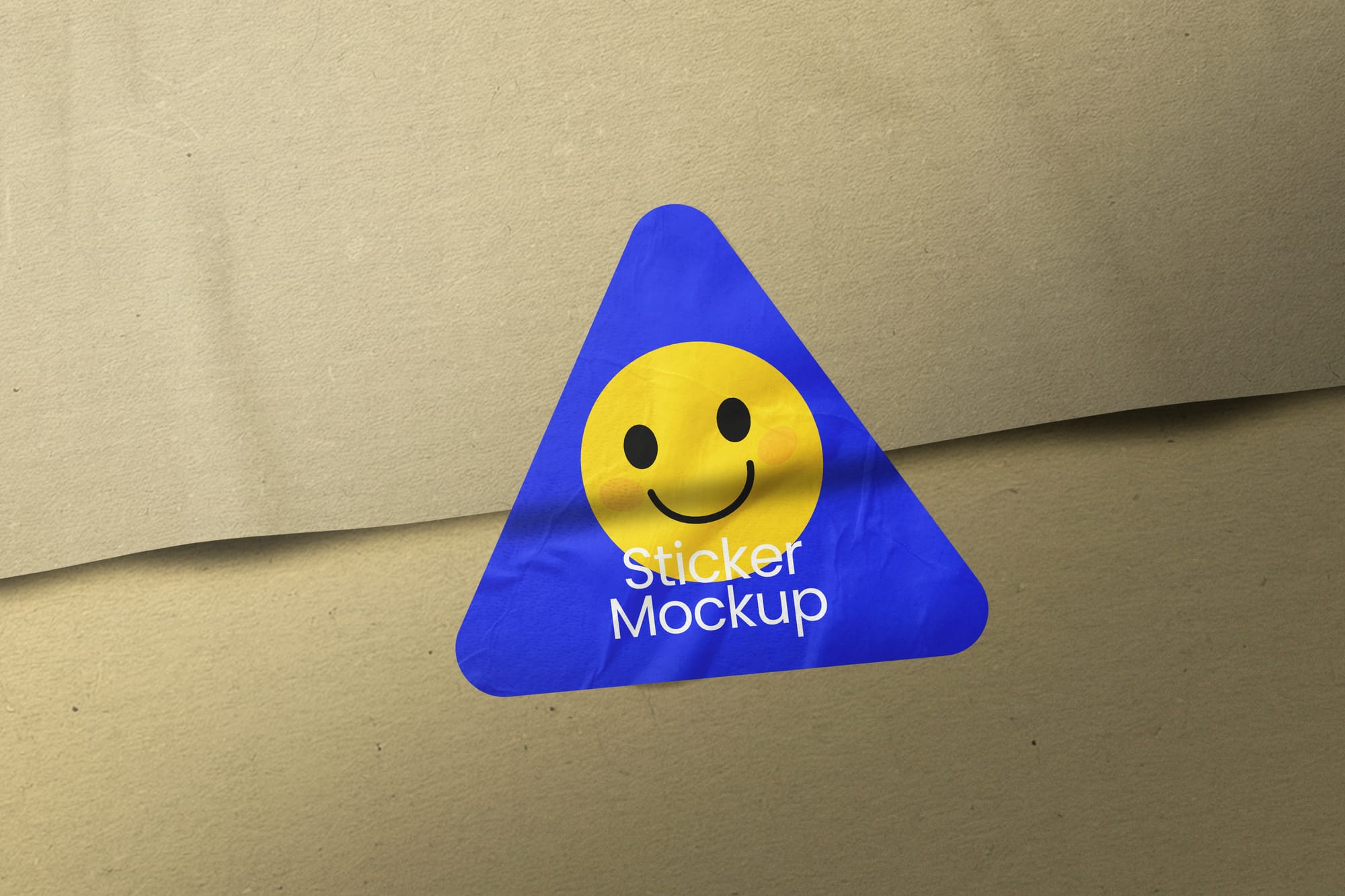 Triangle Sticker Mockup On Paper