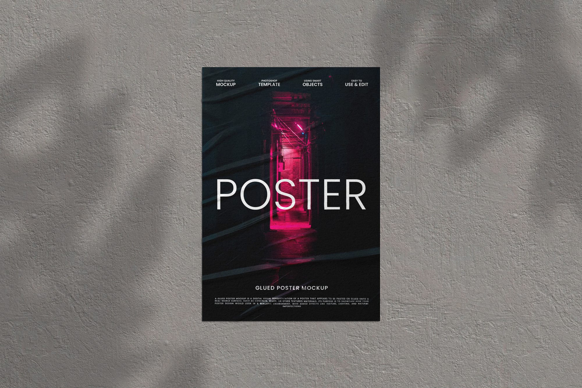 Classy Glued Poster Mockup