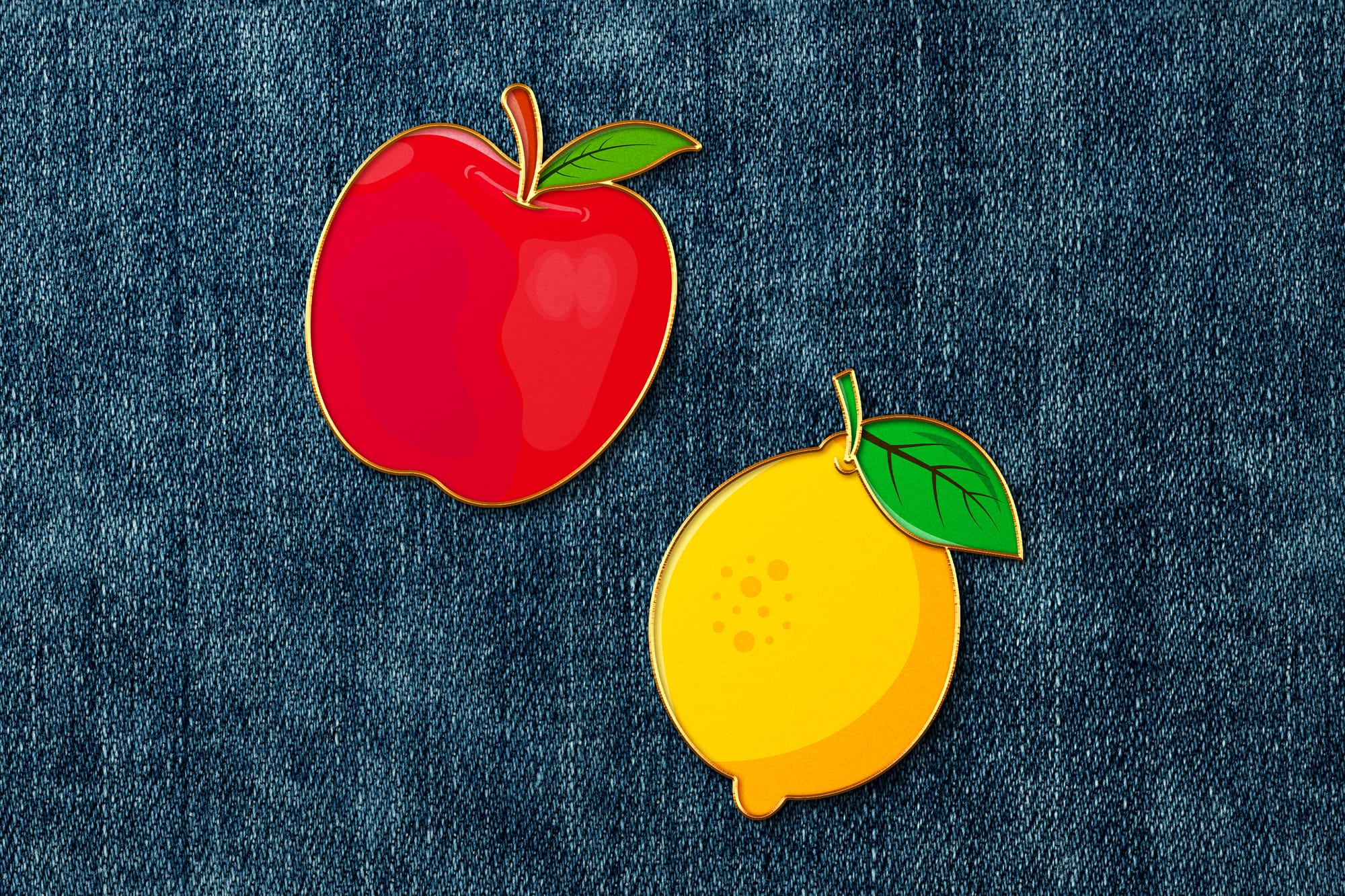 Enamel Pin Mockup on Denim