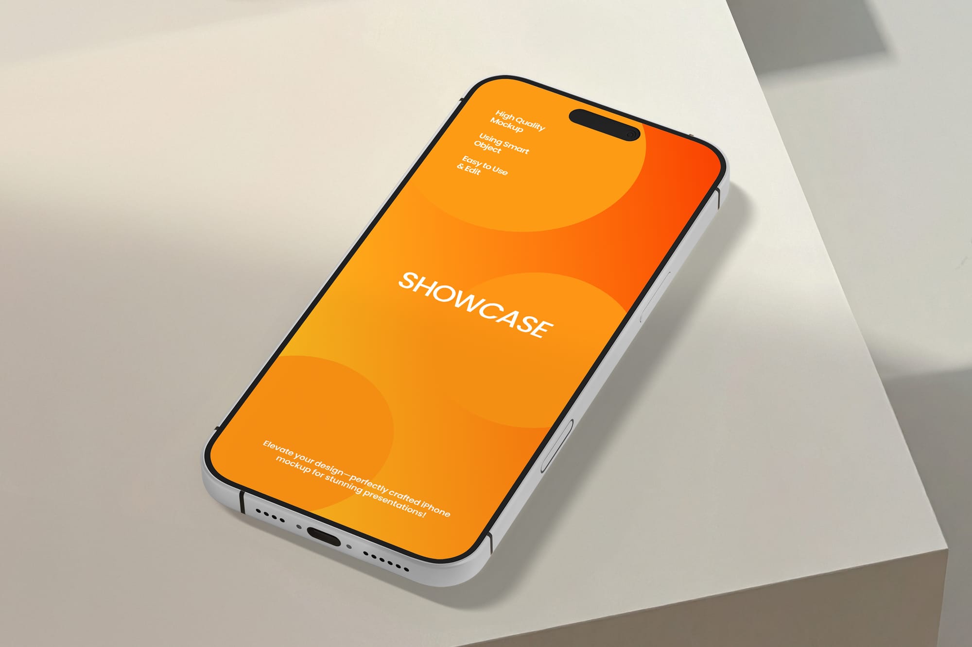 Sleek iPhone Mockup on Minimal Table