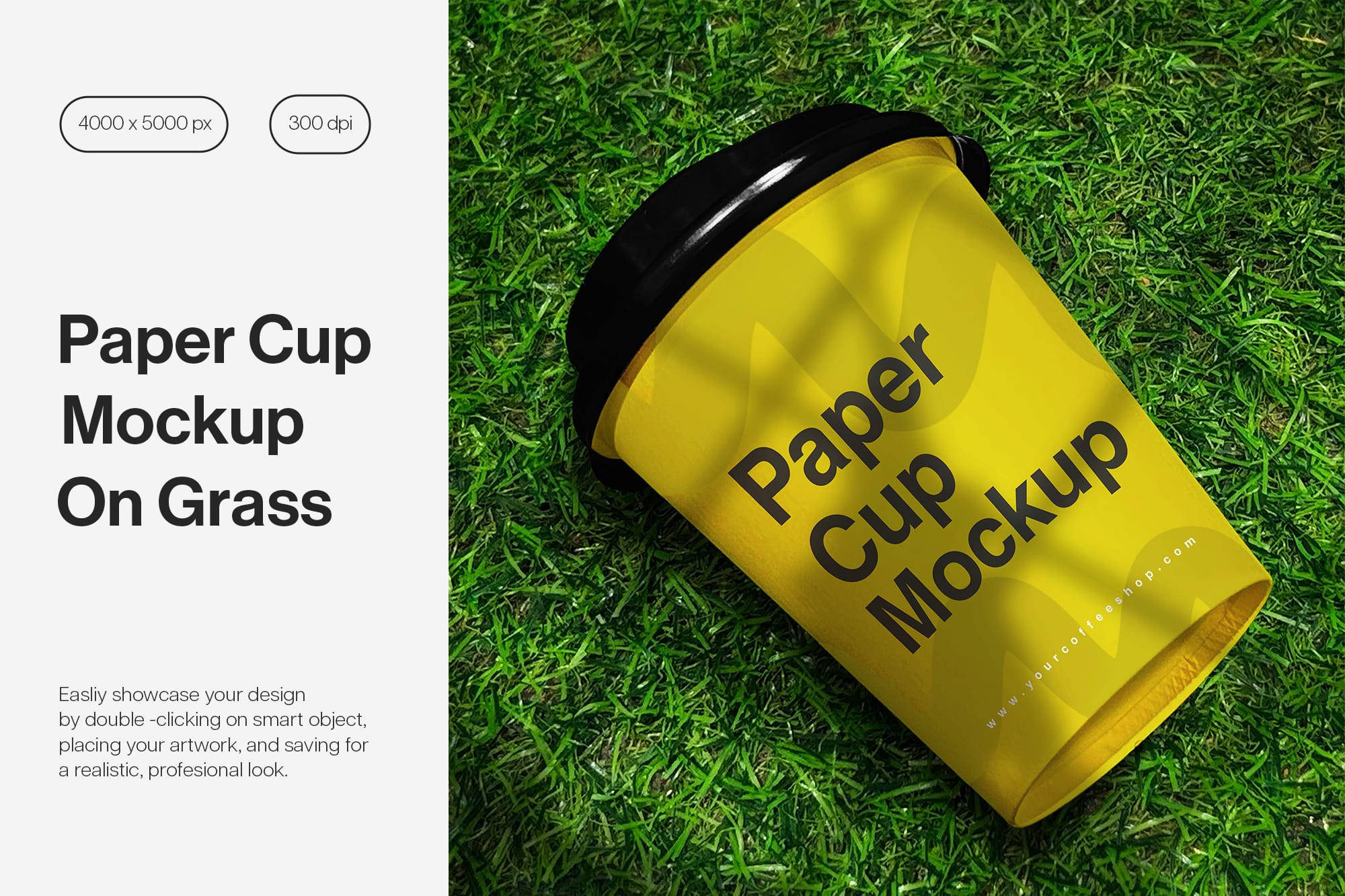 Paper Cup Mockup On Grass