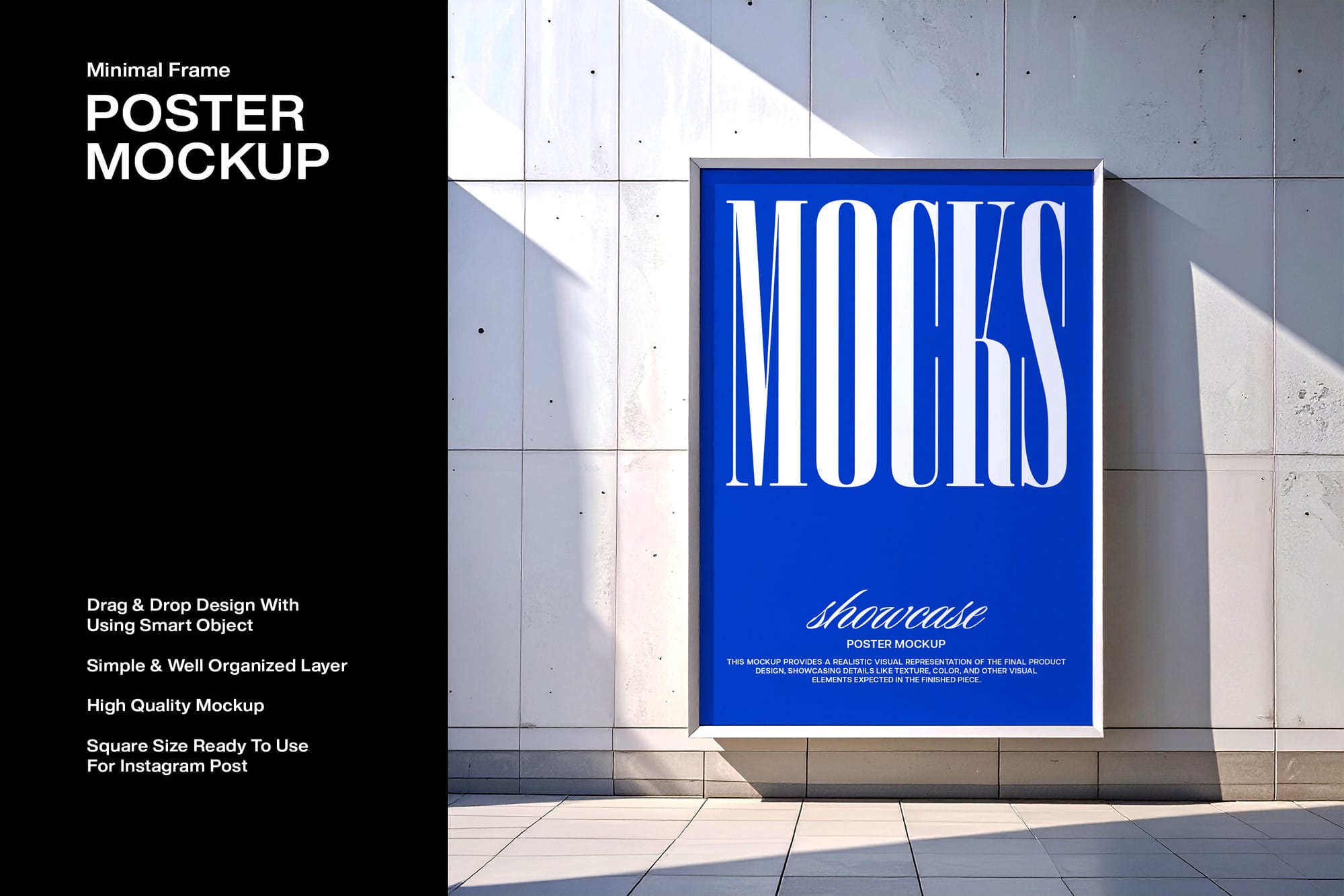 Minimal Frame Poster Mockup with Shadow