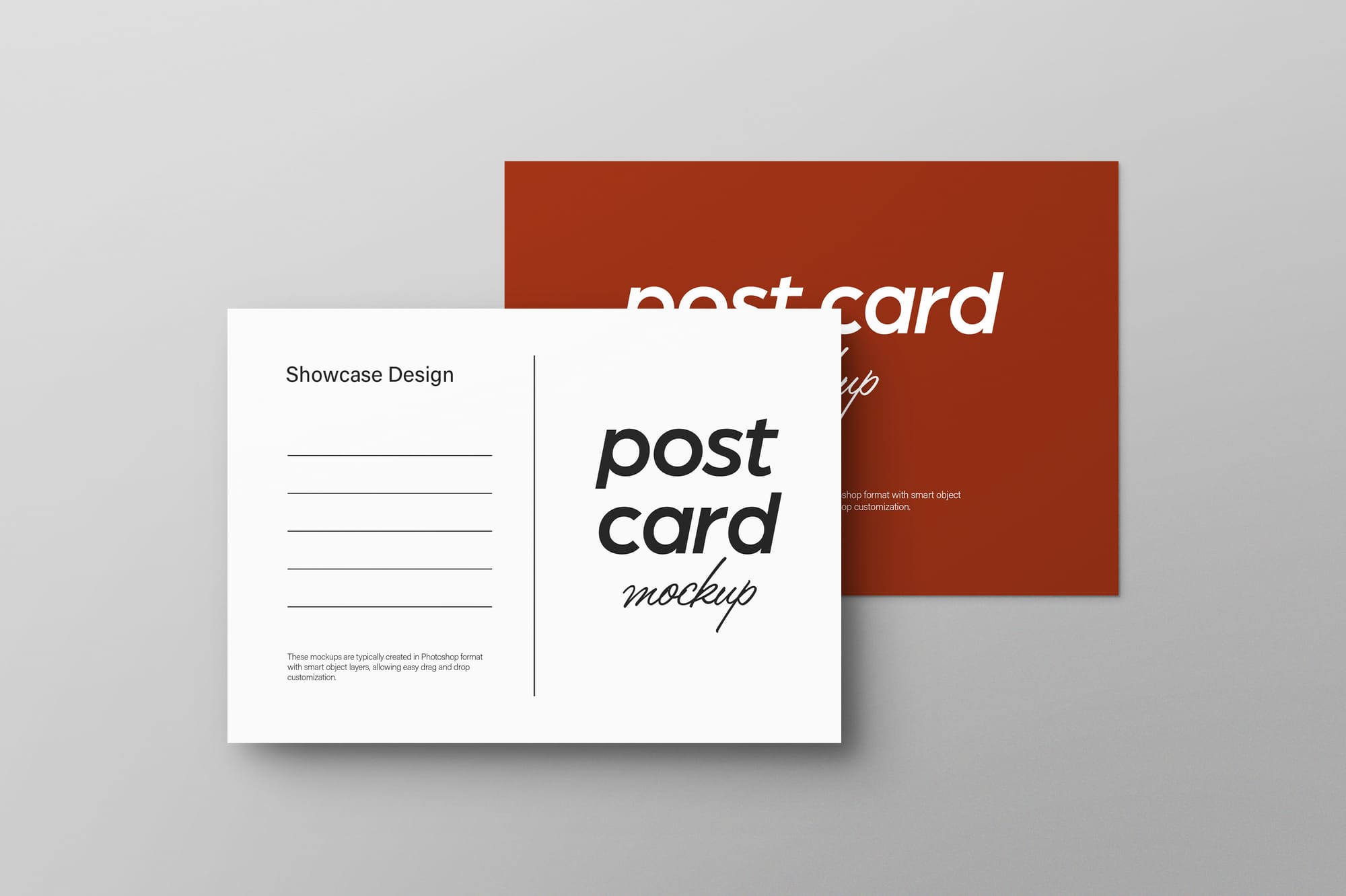Modern Post Card Mockup Set