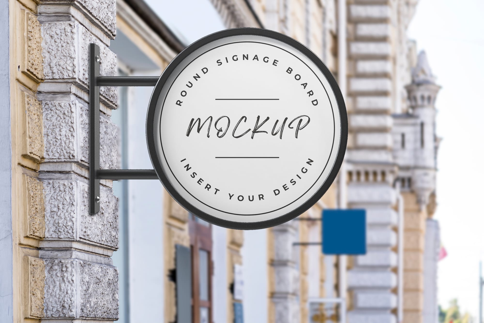 Round Sign Board Mockup