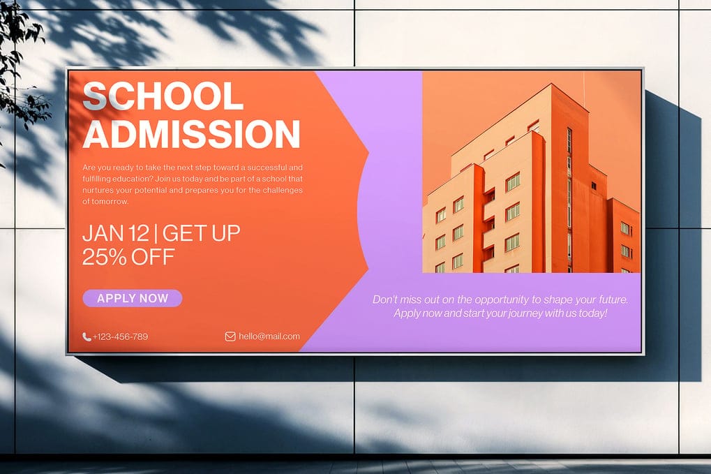 School Admission Billboard Template