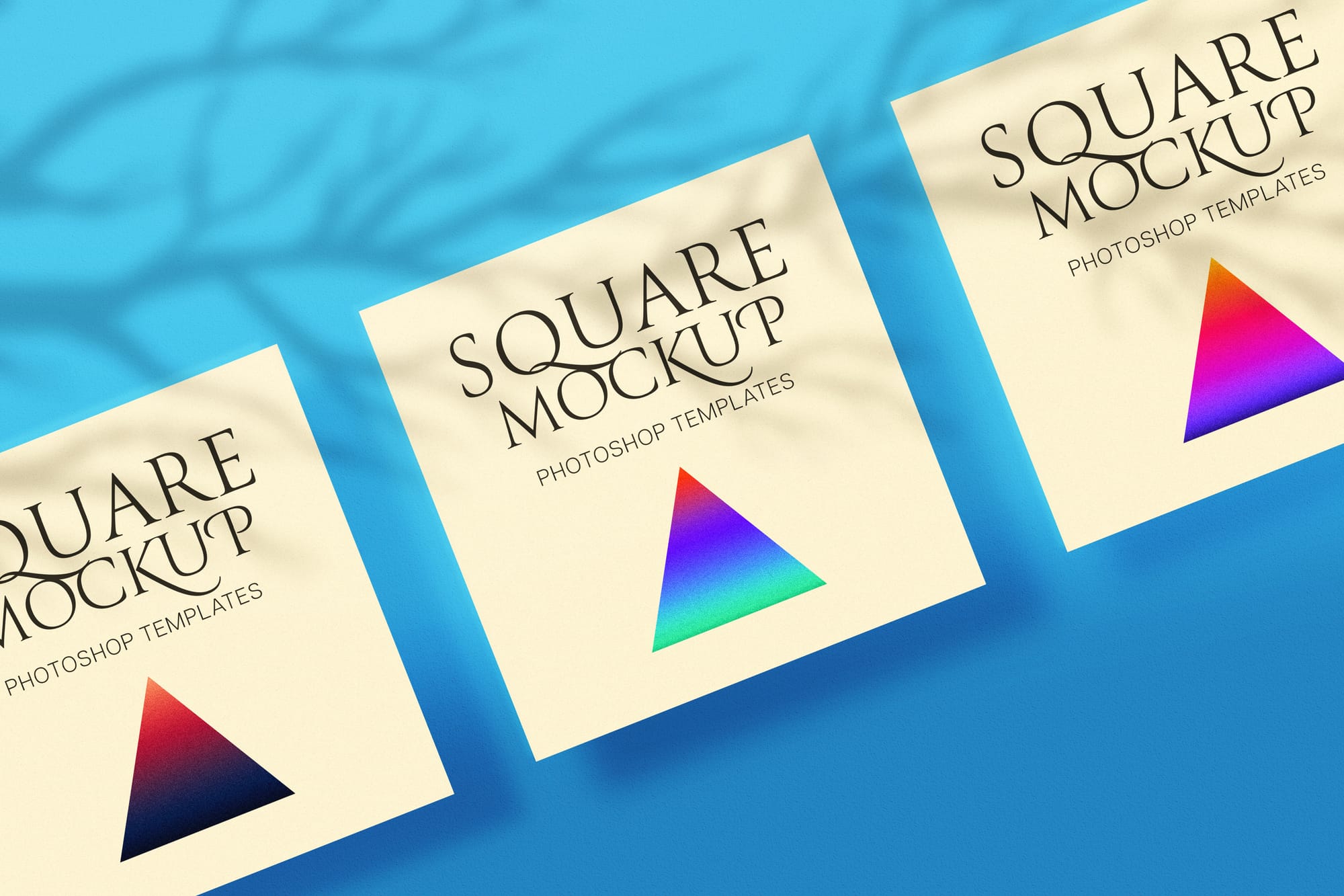 Square Mockup on Blue Background