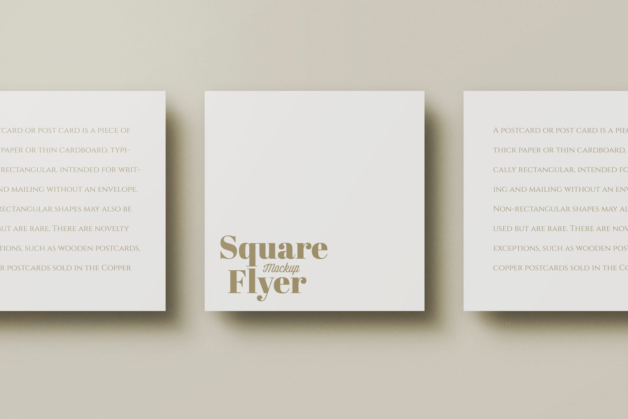 Three Square Flyer Postcard Mockup