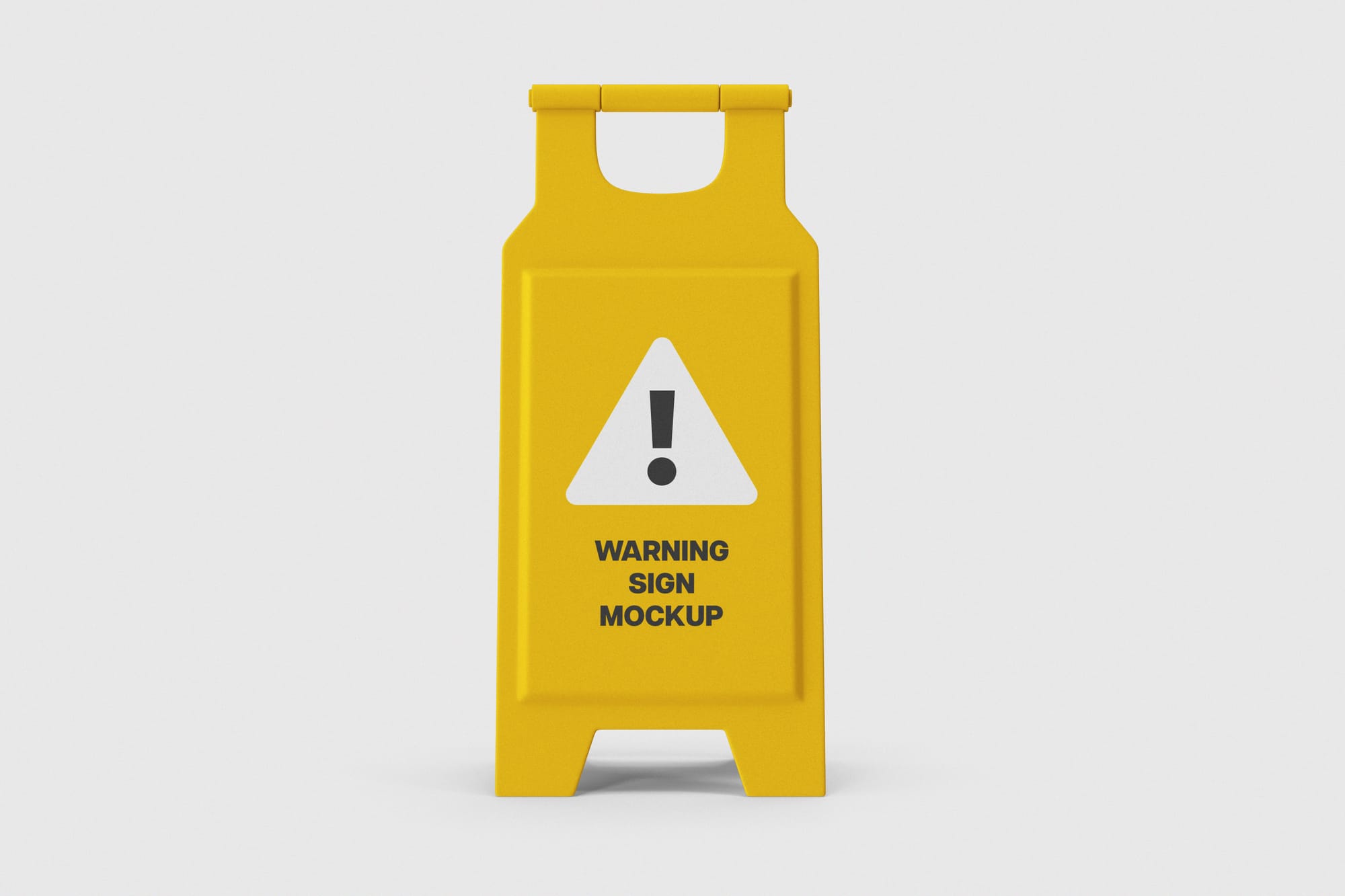 Yellow Warning Sign Mockup
