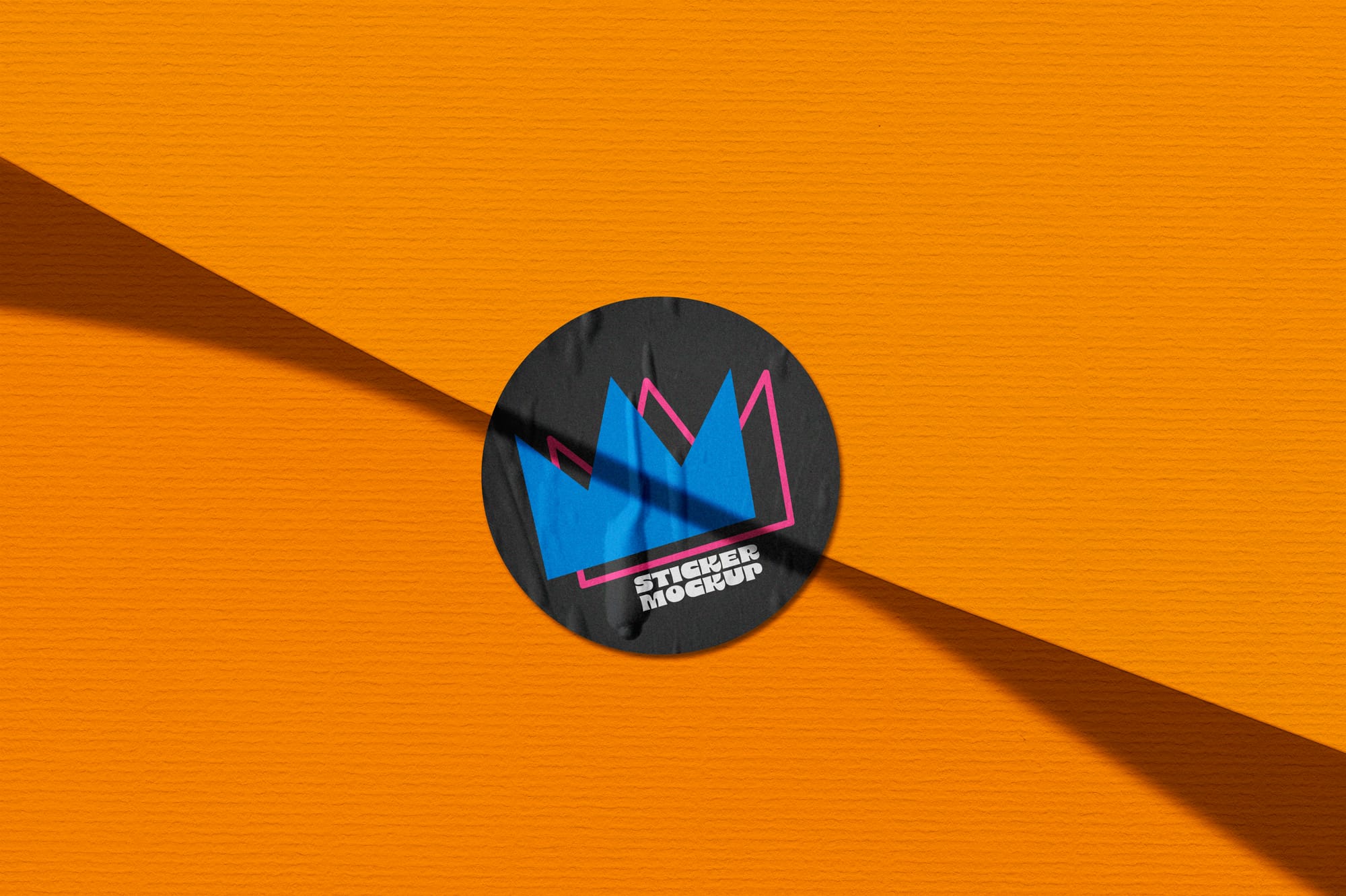 Wrinkled Round Sticker Mockup