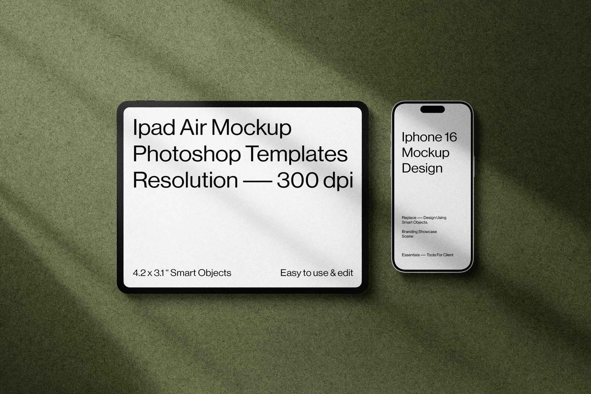 Realistic iPad and iPhone Mockup