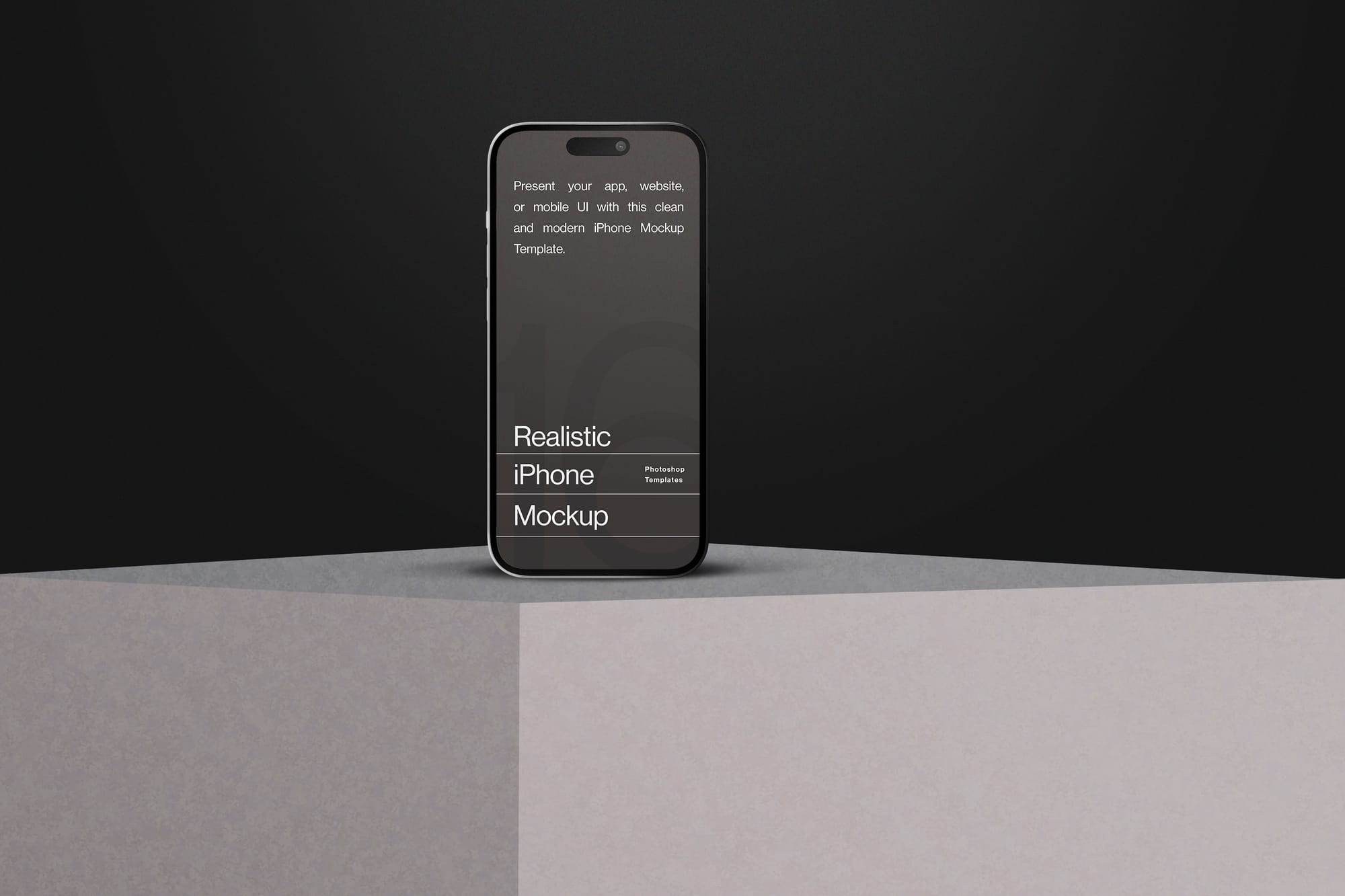 iPhone Mockup with Dark Background