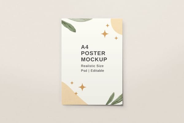 Clean Vertical Poster Mockup on a Soft Beige Background