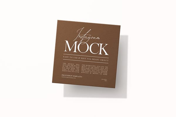 Angled Square Mockup With White Background
