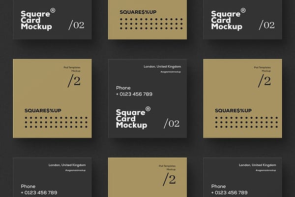 Black Square Card Mockup Scenes