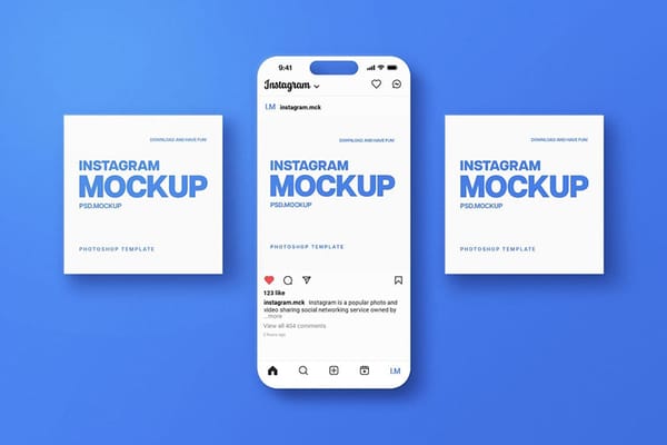 Blue Instagram Mockup
