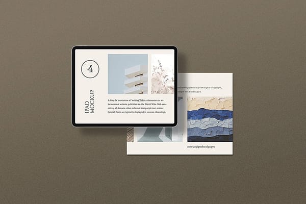 Brand iPad Mockup Scene on Dim Gray Color