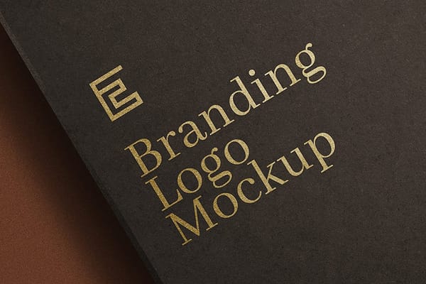 Branding Close Up E Logo Mockup