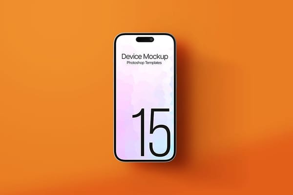 Branding Orange Phone 15 Device Mockup
