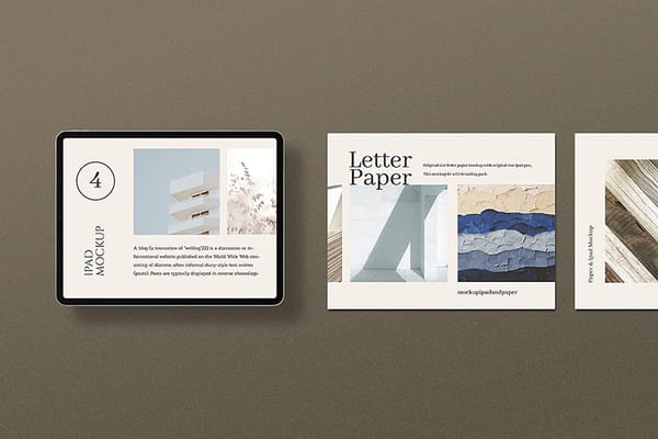 Branding iPad & Presentation Scene Mockup on Dim Gray Color