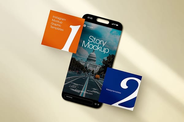 Daily Instagram Mockup with Realistic Shadow