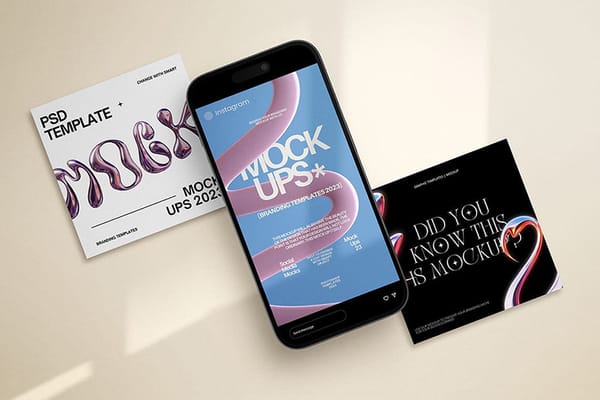 Daily Instagram Mockup with Window Shadow Overlay