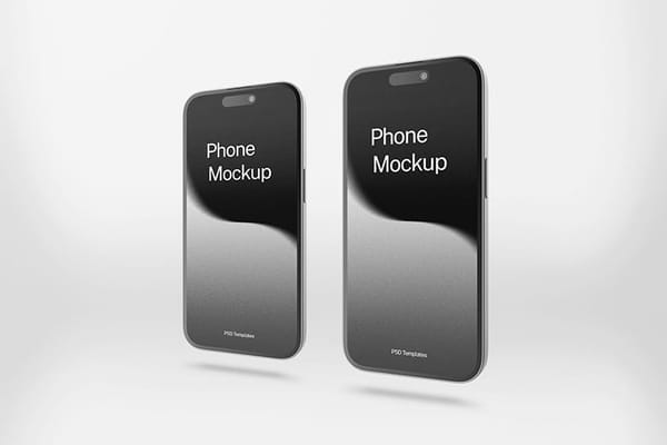 Dual Phone Mockup Right Angle