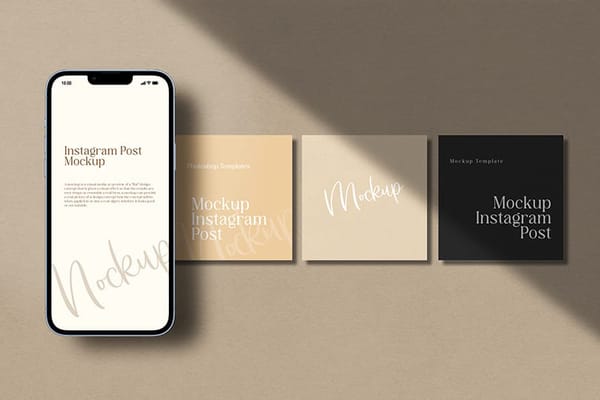 Elegance Mobile Phone and Instagram Post Mockups
