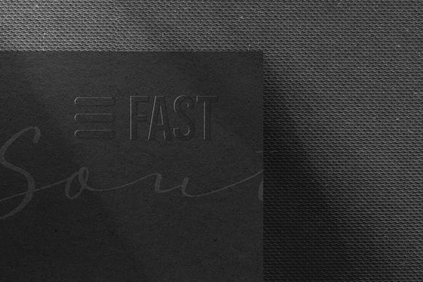 Fast Black Paper Textures Logo Mockup