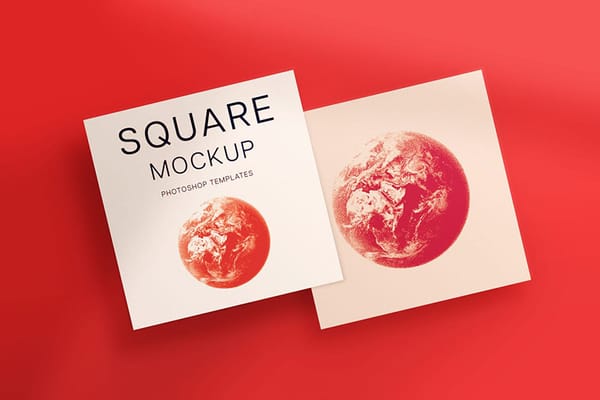 Floating Stacked Square Mockup