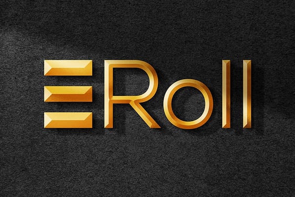 Gold Bevel Roll Logo Mockup