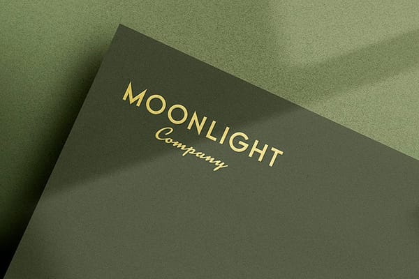 Green Moonlight Company Paper Logo Mockup