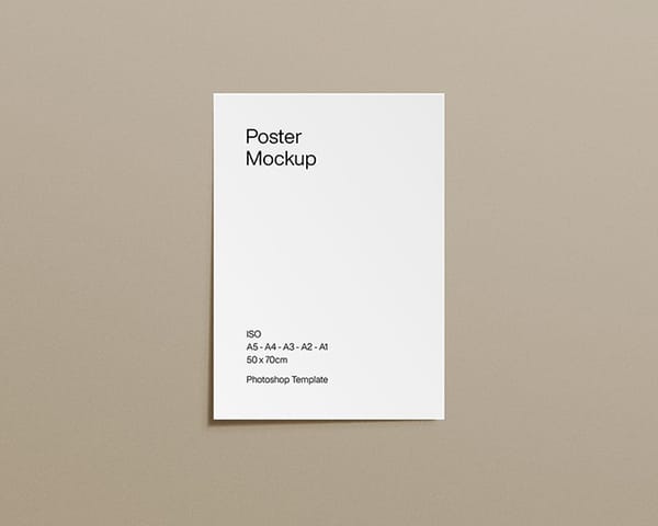ISO Poster Mockup with Left Shadow
