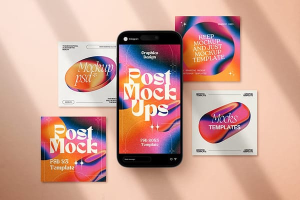 Instagram Mockup Color Gradient