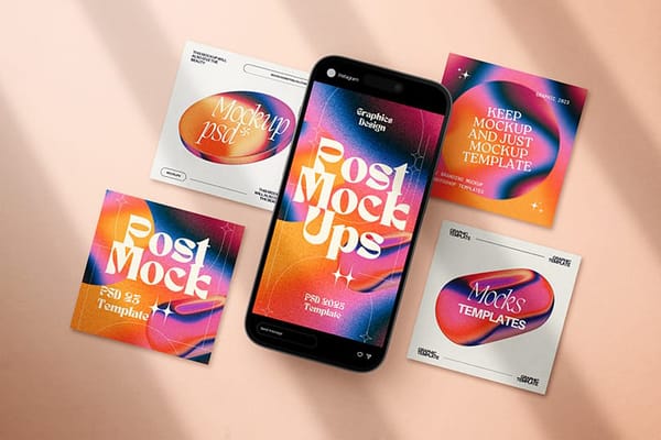 Instagram Mockup Right Angled Color Gradient