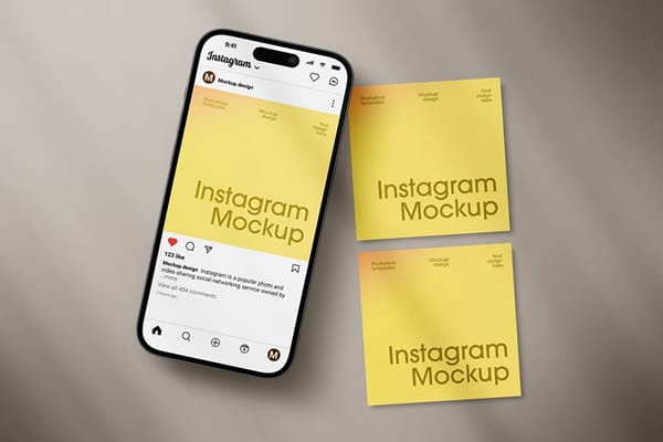 Instagram Mockup With Realistic Shadow
