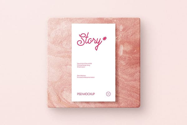 Light Red Story Mockup on Stone Podium