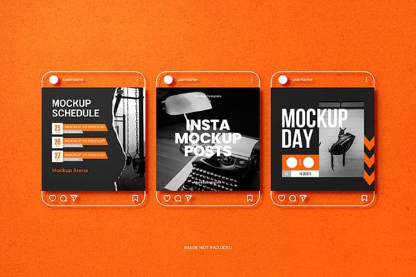 Lined Up Orange Elegant Instagram Post Mockups