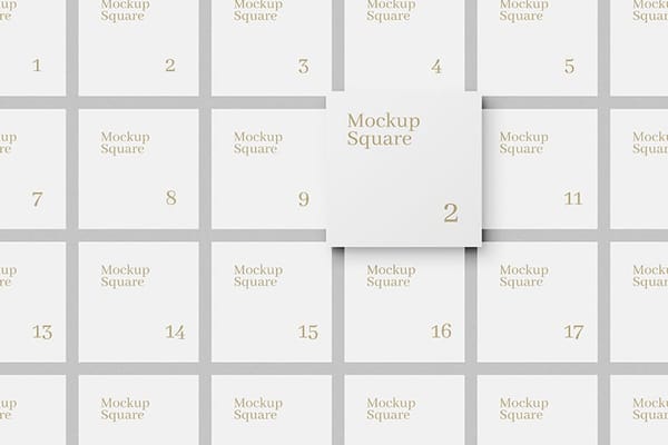 Lot Of Minimal White Square Mockup