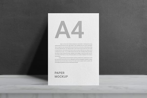Minimal A4 Paper Mockup with Shades of Shadow